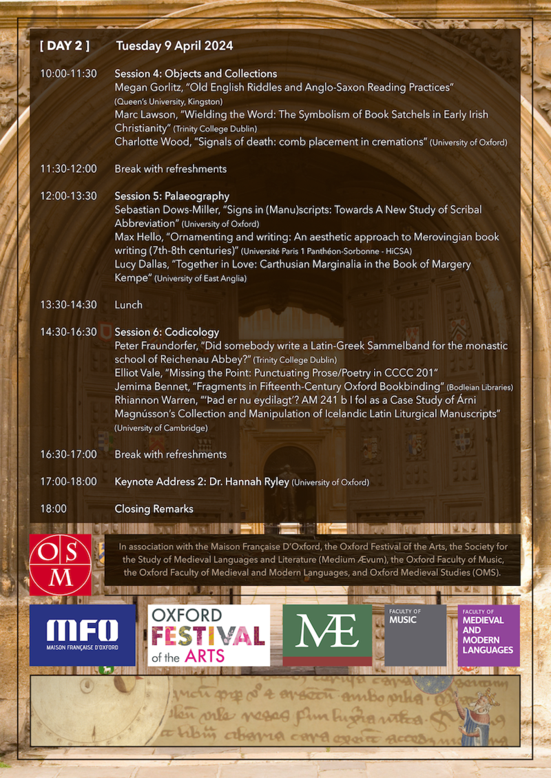 Oxford Medieval Graduate Conference 2024 Day 2 program