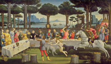 The Banquet in the Pine Forest, one of a number of pictures derived from tales in Boccaccio’s Decameron