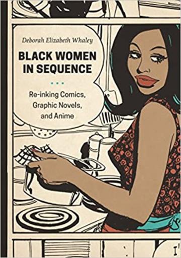 cartoon of a black woman drying dishes with title