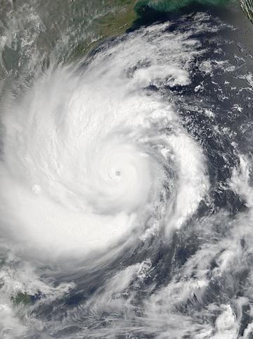 Cycone Amphan image showing eye of storm nearing India and Bangladesh
