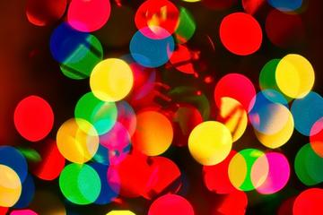 Close up image of colourful christmas lights