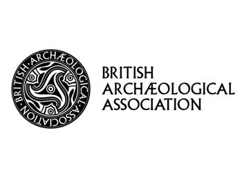 The logo of The British Archaeological Association: A black and white rosetta next to their name