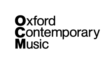 Oxford Contemporary Music in black writing, white background