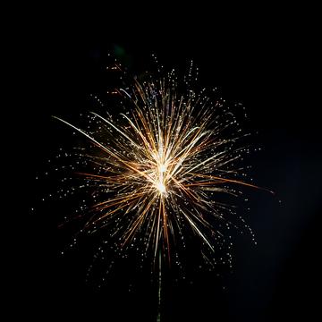Large firework against black sky