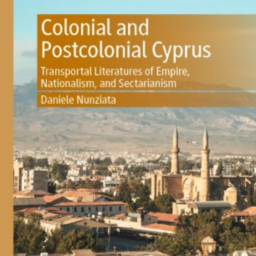 Colonial and postcolonial Cyprus book cover showing a cityscape with mountains in the background