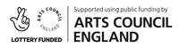 White background with black text that says Support using public funding by Arts Council England. Alongside a logo that says Lottery Funded.
